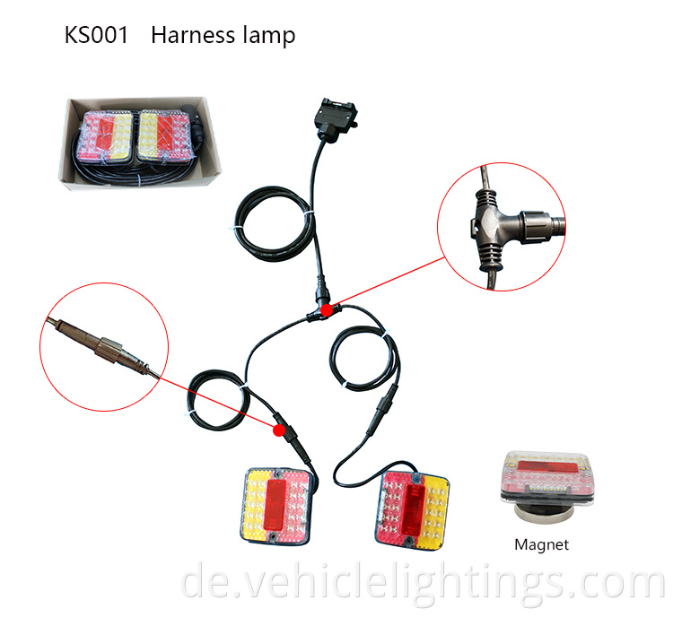 Hintere Rückwärtsstopp Light Indicator Set LKW -Anhänger Nummernschild Lampenschloss Rücklicht